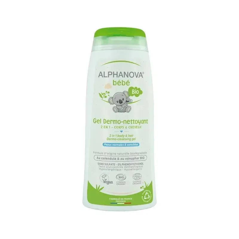 ALPHANOVA Bébé Bio Gel Dermo-Nettoyant 2en1 Corps&cheveux 200 ml