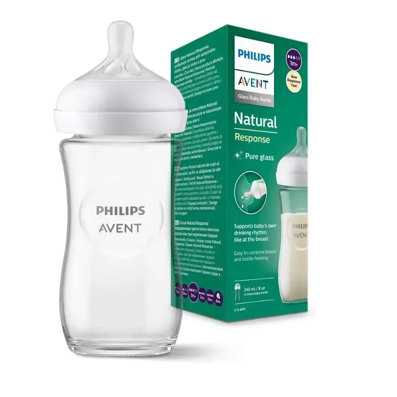AVENT Biberon Natural Response en Verre 240 ml Scy933/01