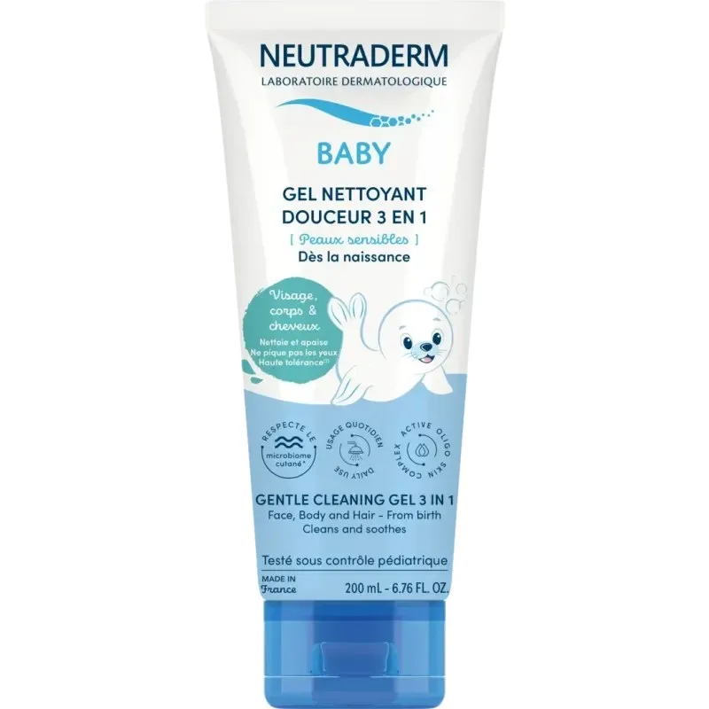 NEUTRADERM Baby Gel Nettoyant Douceur 3 en 1 200 ml