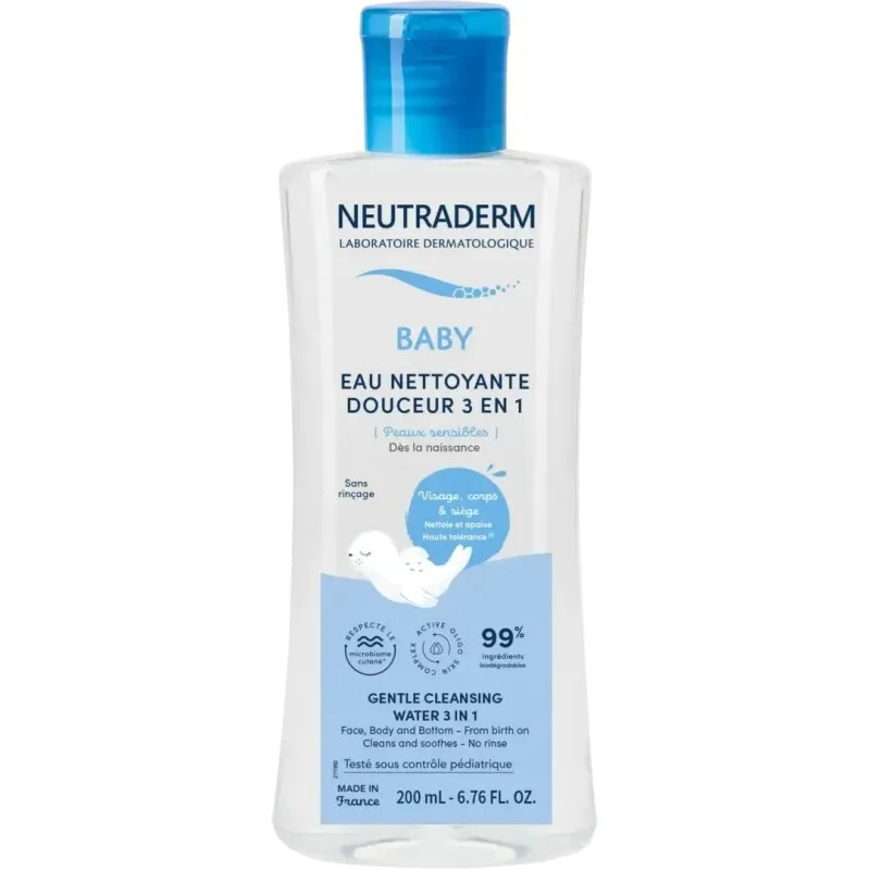 NEUTRADERM Baby Eau Nettoyante Douceur 3 en 1 200 ml