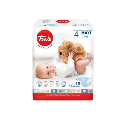 Trudi Baby Couche Maxi 7/18 Kg Taille 4 Boite de 18