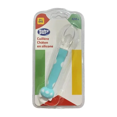 BABY PUR Cuillere Chaton en Silicone 4m+ 76801