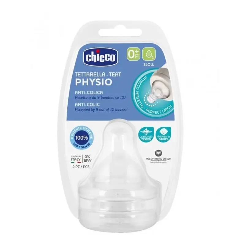 CHICCO Lot de 2 Tétines Silicone 0m+