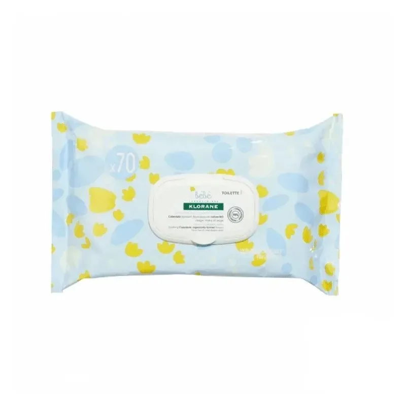 KLORANE Bébé Lingettes Nettoyantes 70 Pièces