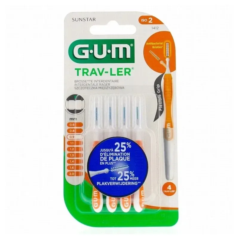 GUM Brossettes Traveler Ultrafine Cylindrique 0,9mm (1412) — photo 2