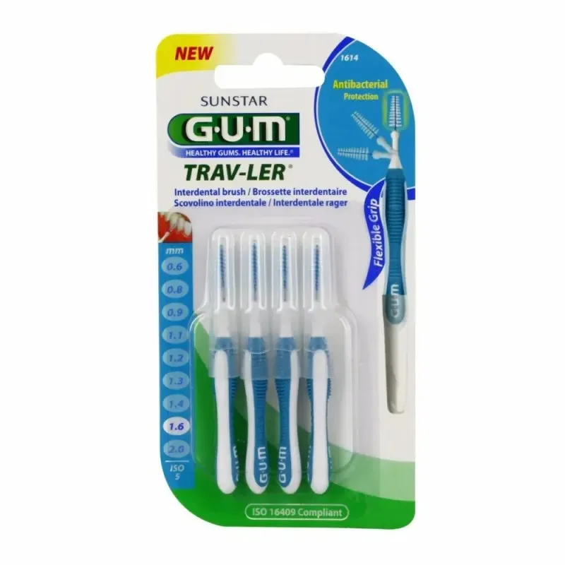 GUM Brossettes Traveler Fine Conique Bte de 4 (1614)