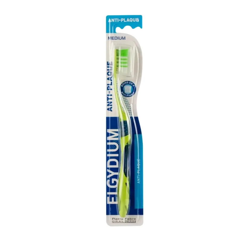 ELGYDIUM Brosse à Dents Anti Plaque Medium
