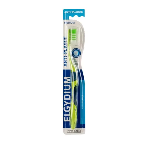 ELGYDIUM Brosse à Dents Anti Plaque Medium
