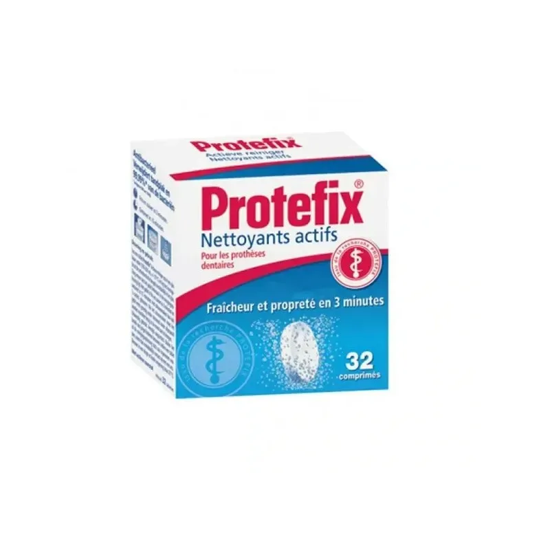 PROTEFIX Nettoyants Actifs pour Protheses Dentaires 32 Comprimes