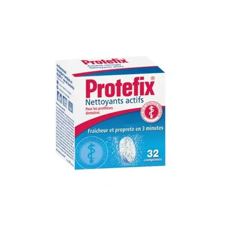 PROTEFIX Nettoyants Actifs pour Protheses Dentaires 32 Comprimes