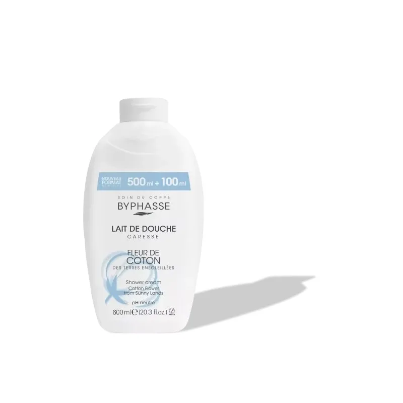 BYPHASSE Lait de Douche Caresse Fleur de Coton 600 ml