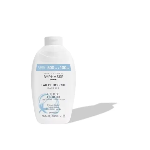 BYPHASSE Lait de Douche Caresse Fleur de Coton 600 ml