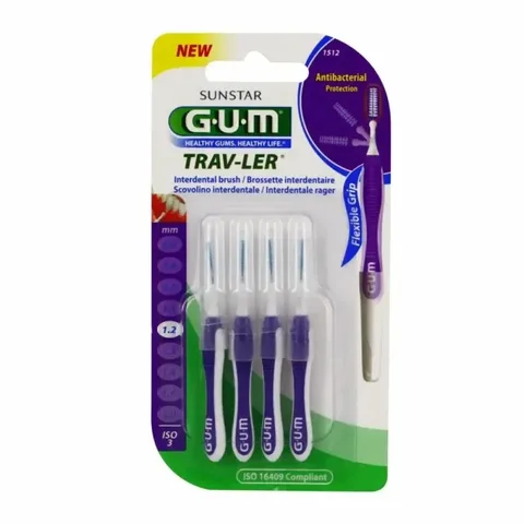 GUM Brossettes Traveler Extrafine Cylindrique 1,2mm (1512)