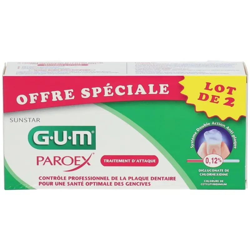 GUM Paroex Gel Dentifrice Lot de 2*75ml