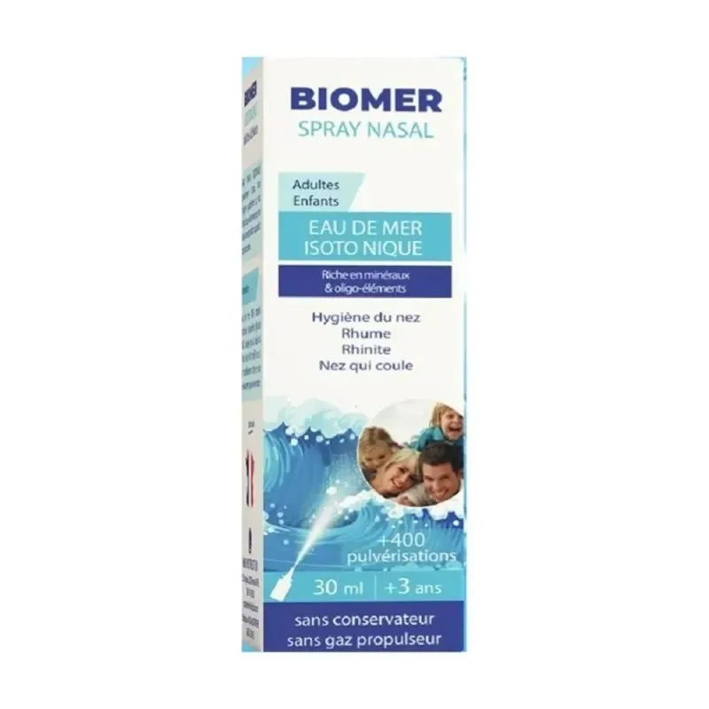 BIOMER Spray Nasal Enfant Adulte Eau de Mer Hypertonique 30 ml