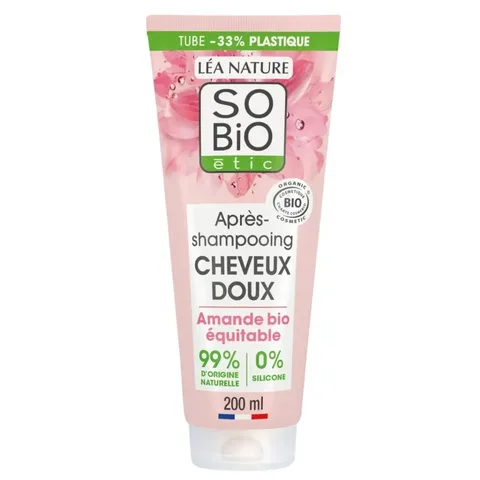 So Bio Cheveux Doux Après-Shampoing Amande et Protéines de Riz Bio 200 ml