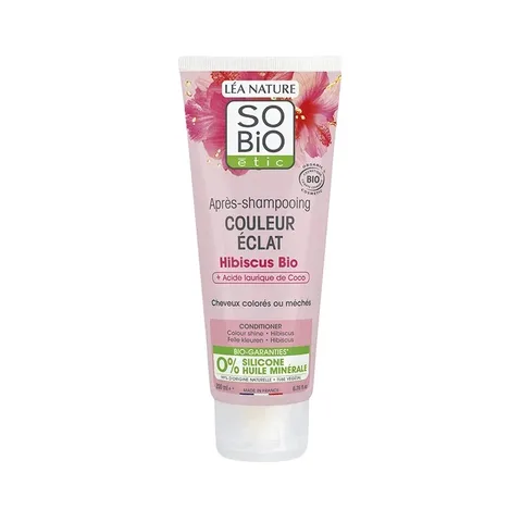So Bio Après-Shampoing Cheveux Colorés ou Méchés Hibiscus & Acide Laurique de Coco Bio 200 ml