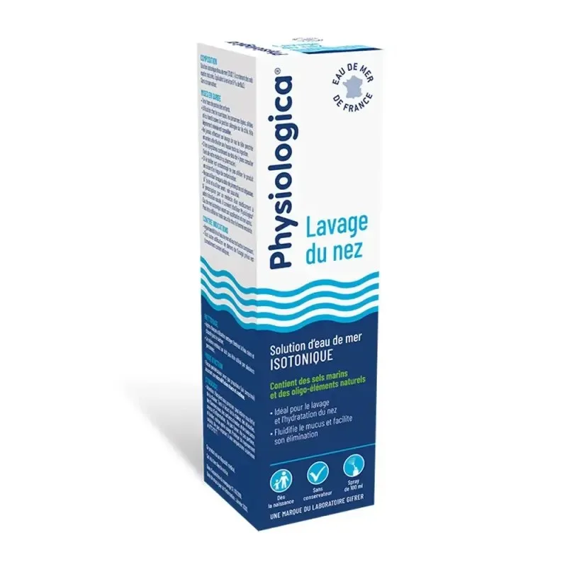 GIFRER Physiologica Lavage du Nez Solution d'eau de Mer Isotonique Spay 100 ml