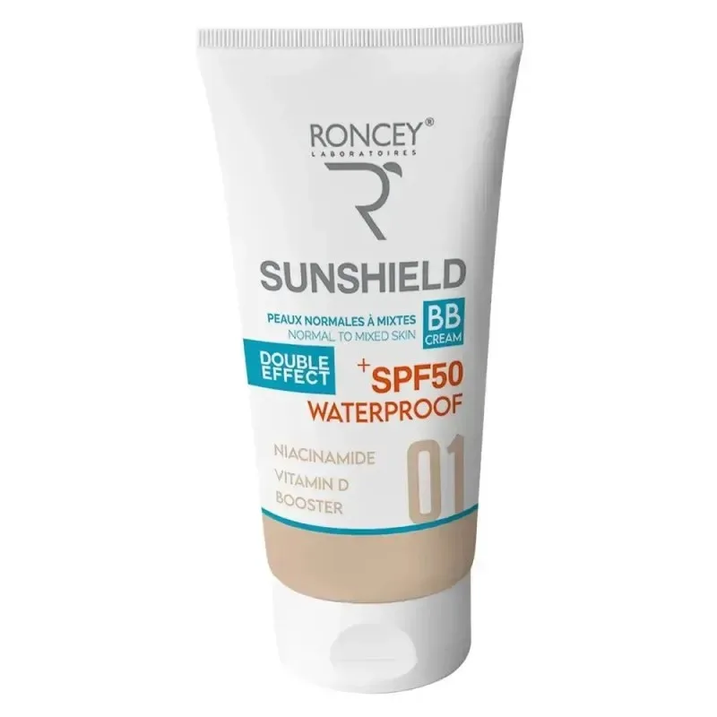 Roncey Écran Sunshield Waterproof SPF50+ Teinté 01 Peau Mixte 50 ml
