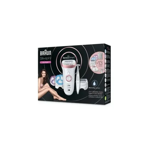 BRAUN Épilateur Électrique Silk-Epil 9 Skinspa Sensosmart + 13 Accessoires et Tondeuses 3-En-1 9/980