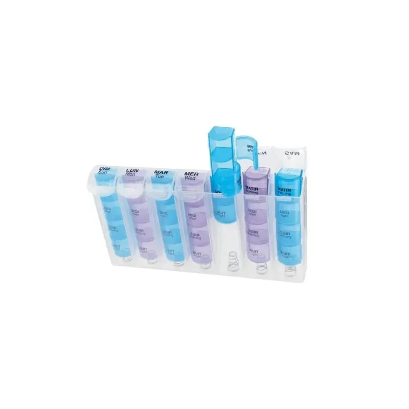 ANYCARE Pilulier Hebdomadaire Bleu 4 Cases 7 Jours
