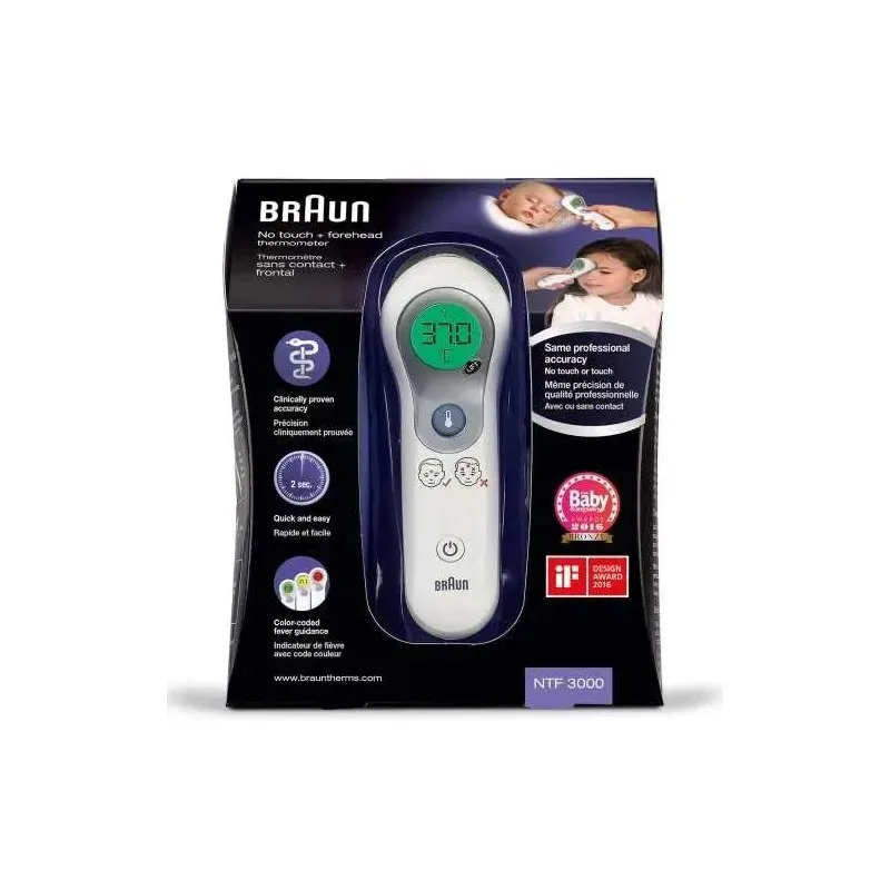 BRAUN Thermomètre Frontal sans Contact Ntf3000