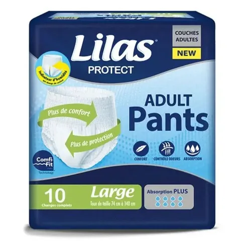 LILAS Couche Pants Adulte 10 Pièces Taille l