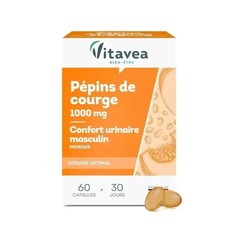 VITAVEA Pepins de Courge 1000 mg 60 Capsules