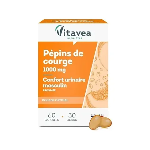 VITAVEA Pepins de Courge 1000 mg 60 Capsules
