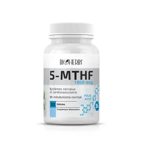 BIOHERBS 5-Mthf Vitamine B9 30 Gélules