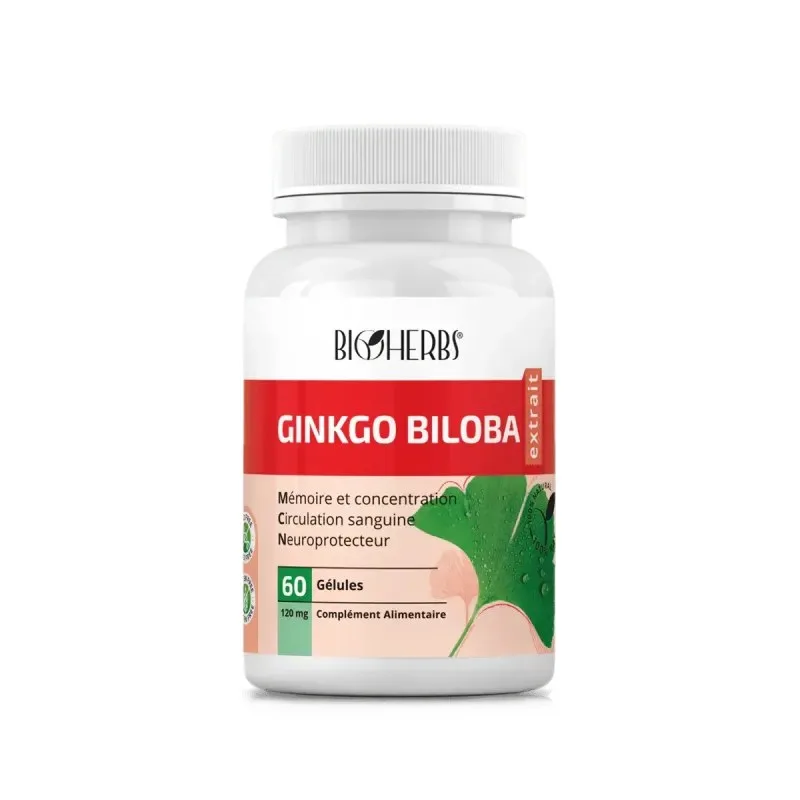 BIOHERBS Ginkgo Biloba Extrait 60 Gélules