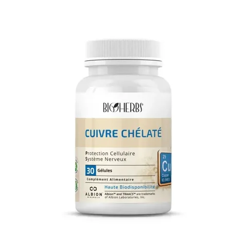 BIOHERBS Cuivre Chelate 30 Gélules