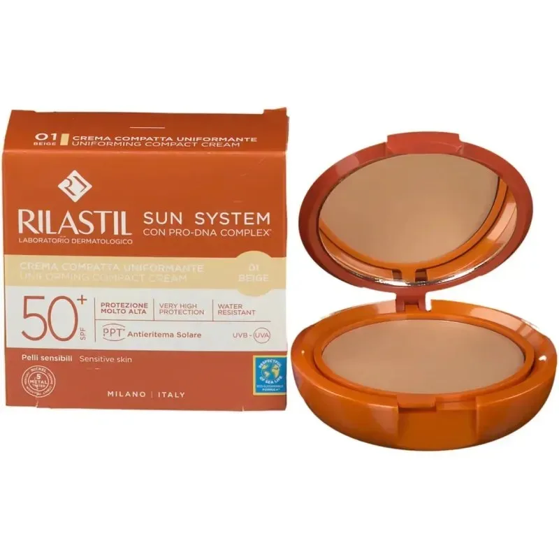 RILASTIL Sun System Correcteur de Teint Compact Solaire Teinté Beige SPF50 10 g