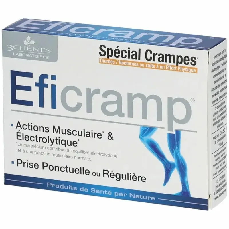 3 CHENES Eficramp 30 Comprimes