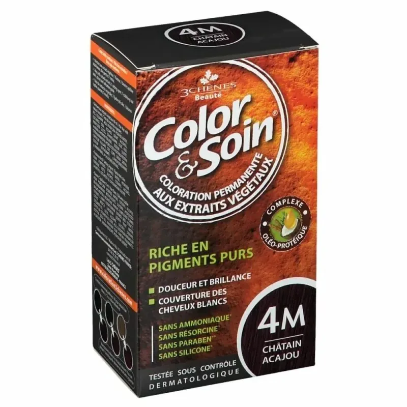 3 CHENES Color & Soin Coloration Chatain Acajou 4M