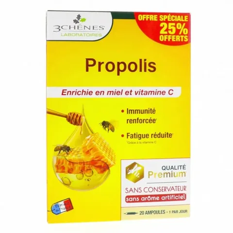3 CHENES Propolis 20 Ampoules 10 ml