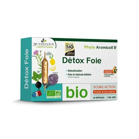 3 CHENES Aromicellr Détox Foie 20 Ampoules