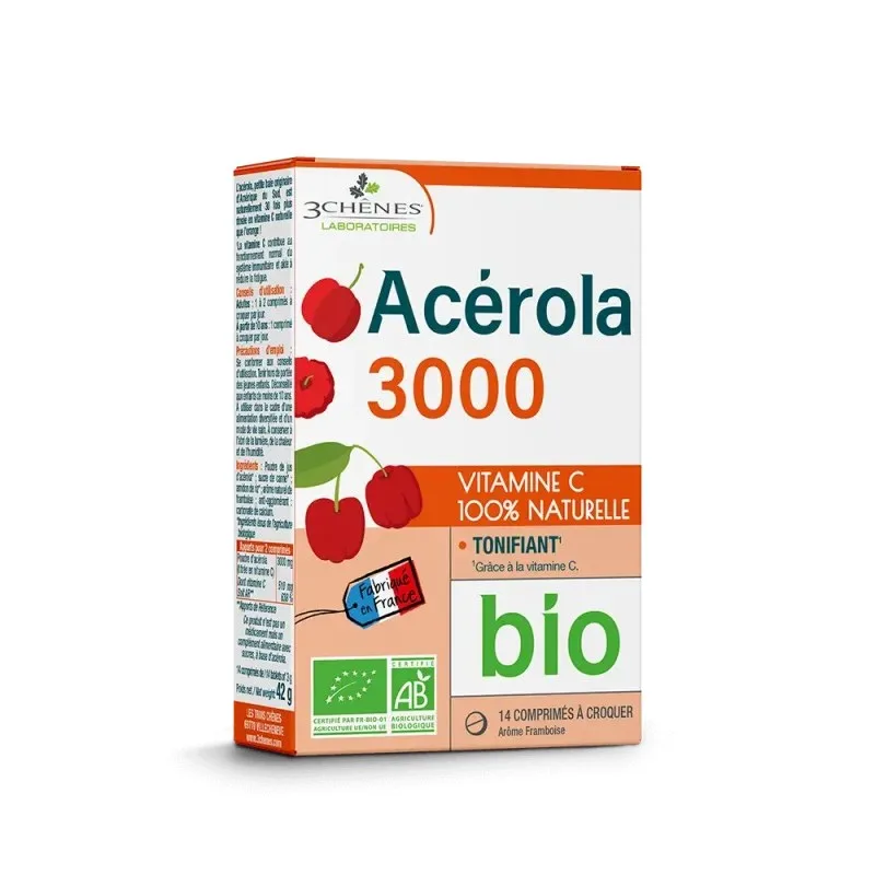 3 CHÊNES Organic Acerola 3000 14 Comprimes
