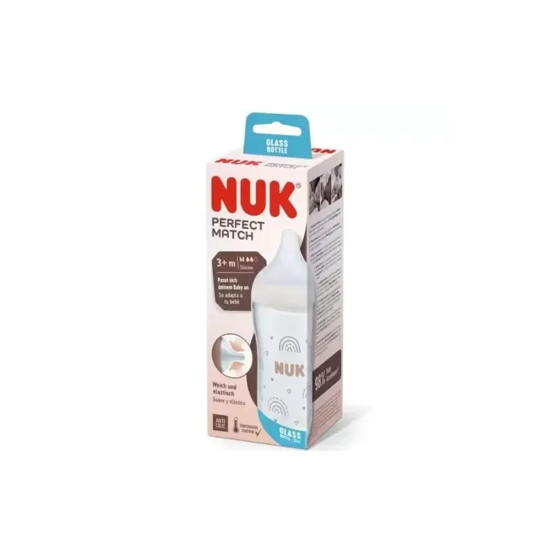 NUK Perfect Match Biberon en Verre 3m+ 230 ml