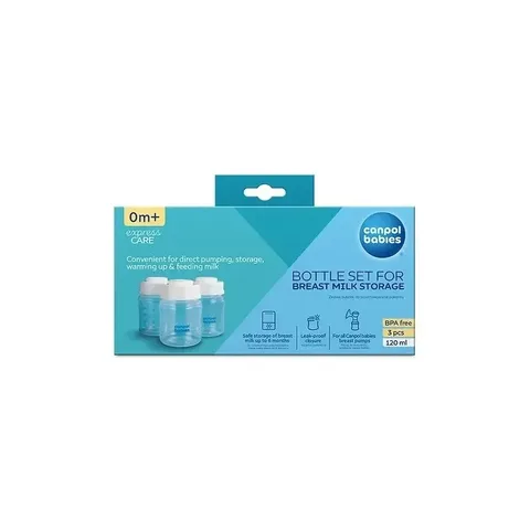 Canpol Ensemble de Pots pour la Conservation du Lait Maternel, 3x120ml 35/235