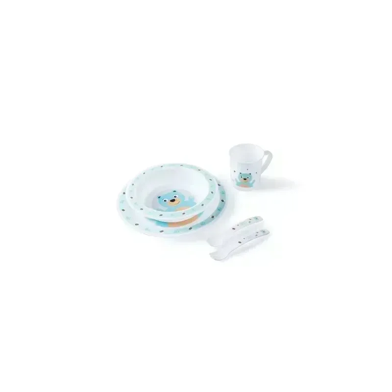 CANPOL BABIES Set Repas 5P Turquoise Happy Animals 4/401 — photo 4