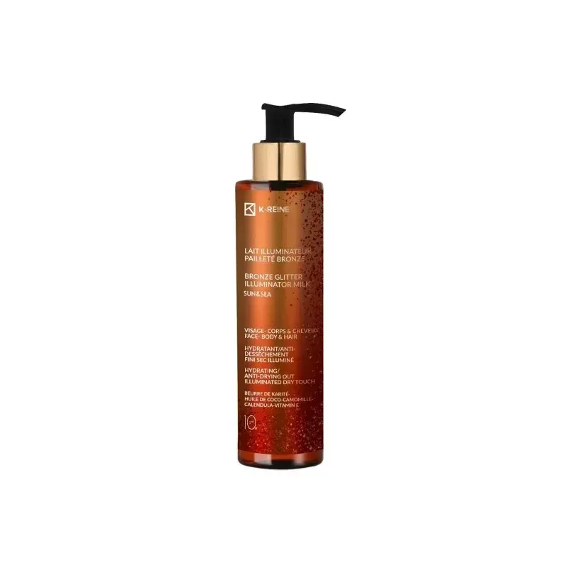 K-REINE Lait Illuminateur Paillete Bronze Visage Corps et Cheveux SPF10 150 ml
