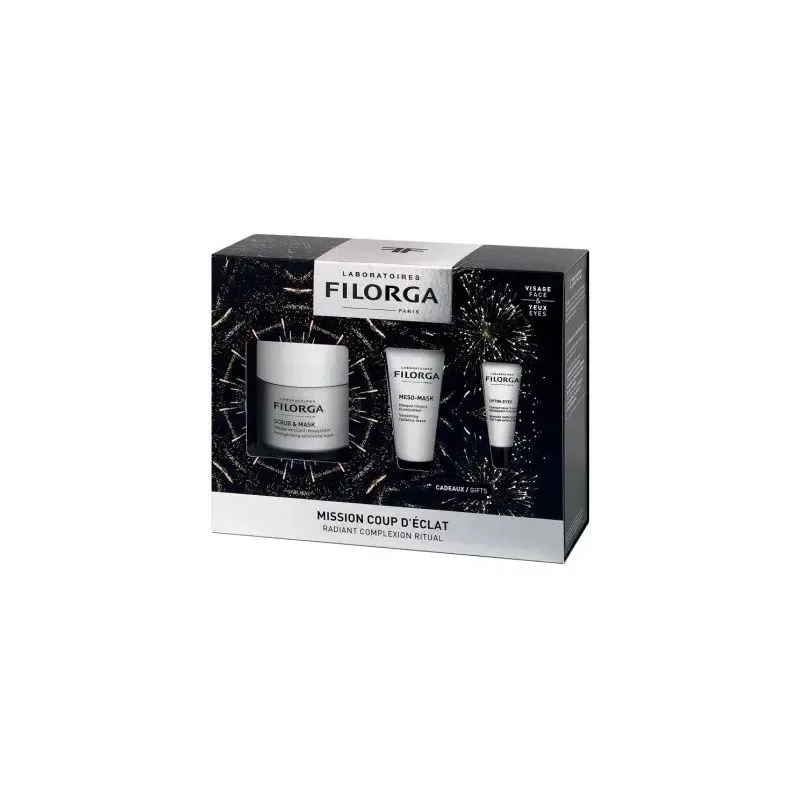 Coffret Filorga Mission Coup d'éclat Scrub et Mask Masque Exfoliant Reoxygenant 55 ml