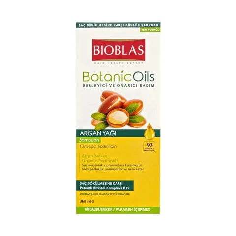 BIOBLAS Botanicoils Shampooing à Lhuile Dargan 360 ml