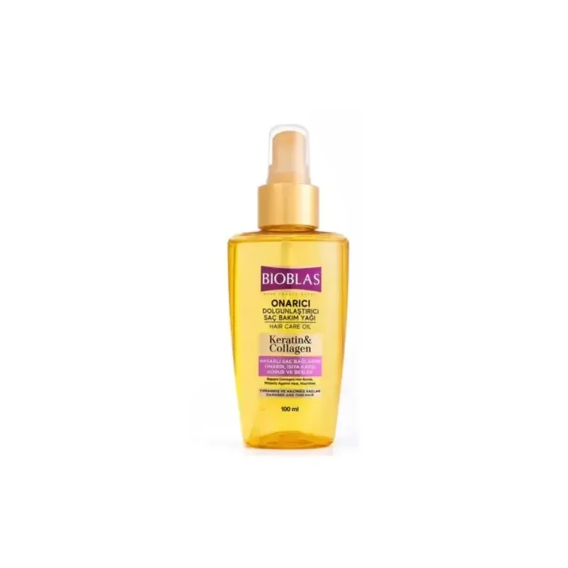 BIOBLAS Huile de Soin Capillaire Keratin et Collagen Réparatrice 100 ml