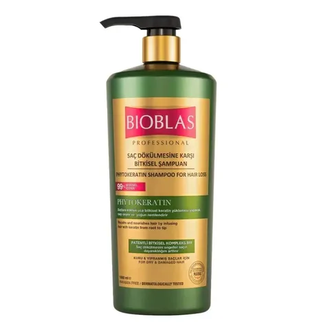 BIOBLAS Shampooing Phytokératine Cheveux Secs et Abîmés 1 l