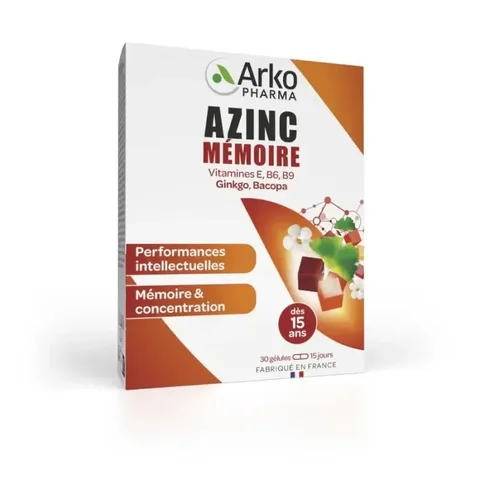 ARKOPHARMA Azinc Mémoire 30 Gélules