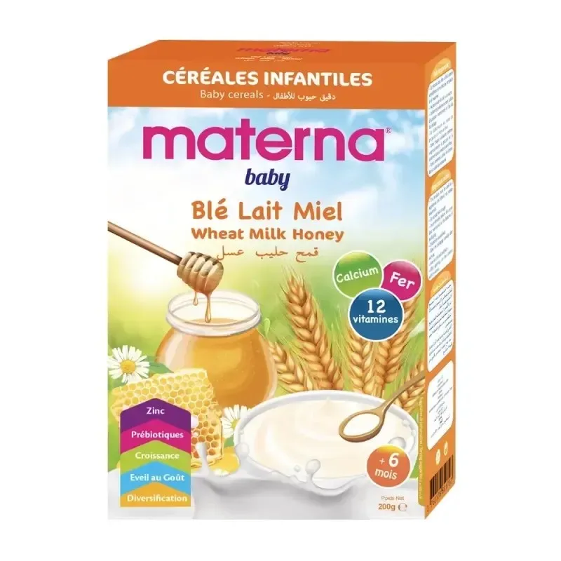 MATERNA Céréales Blé Lait Miel 200 g