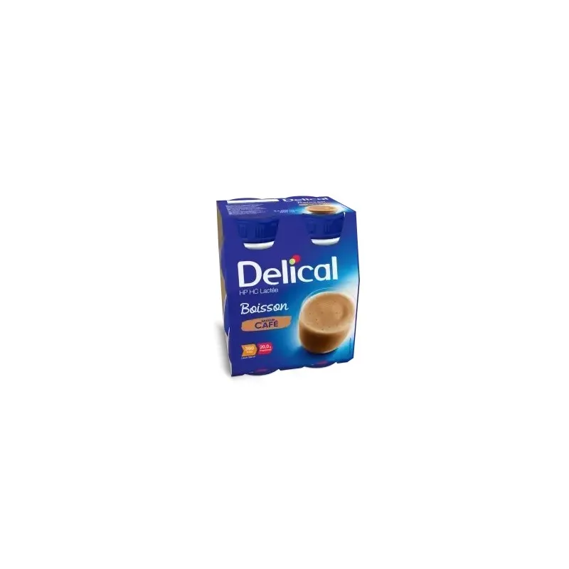 DELICAL Boisson Hp Hc Lactée Saveur Café 4 x 200 ml