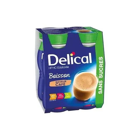 DELICAL Boisson Hp Hc sans Sucres Saveur Café 4 x 200 ml